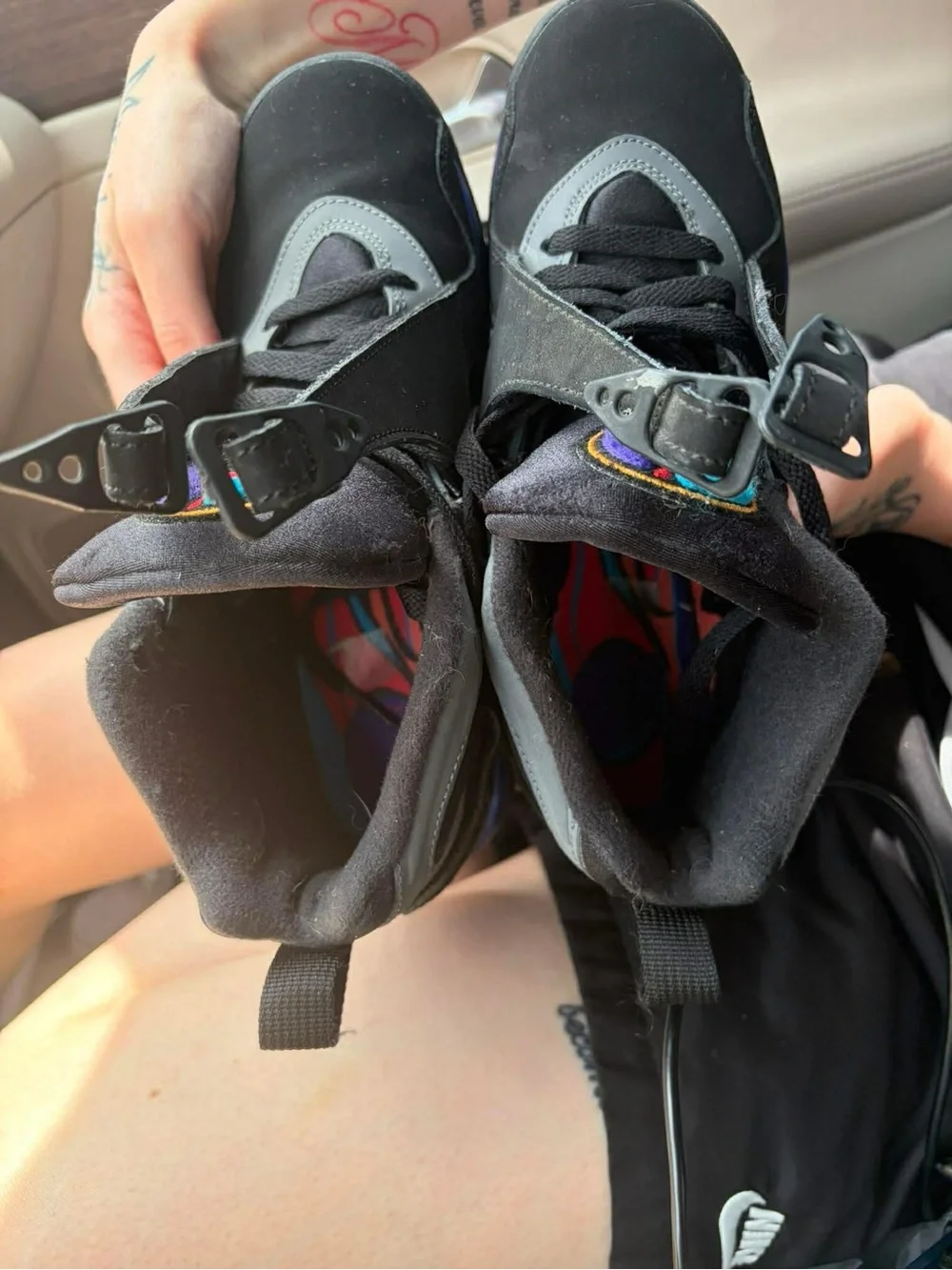 Jordan Men’s Sneakers — Teal/Orange/Black with Purple Accents